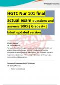 HGTC Nur 101 final  actual exam questions and answers 100&percnt;&vert; Grade A&plus; &vert;  latest updated version &lpar; 2025&sol;2026&rpar;