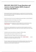 HESI RN 2024 EXIT Exam Questions and Answers &lpar;Latest Update 2025&rpar;&comma; Exams of Nursing GRADED A&plus;