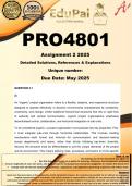 PRO4801 Assignment 2 (COMPLETE GUIDELINE) 2025  - DUE May 2025