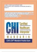 CORE CCHI EXAM NEWEST 2025   QUESTIONS AND VERIFIED ANSWERS &lpar;GRADE A&rpar;  PASS&excl;&excl;&excl;&excl; 