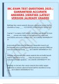 IBC EXAM TEST QUESTIONS 2025 &vert;GUARANTEED ACCURATE ANSWERS &vert;VERIFIED &vert;LATEST VERSION &vert;ALREADY GRADED