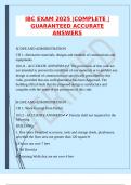 IBC EXAM 2025 &vert;COMPLETE &vert;GUARANTEED ACCURATE ANSWERS