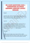 IBC EXAM QUESTIONS 2025 &vert;GUARANTEED ACCURATE ANSWERS &vert;VERIFIED &vert;LATEST VERSION