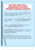 COMPLETE PACKAGE FOR THE IBC EXAMS 2025 WITH VERIFIED AND ACCURATE ANSWERS COVERING ALL KEY TOPICS & QUESTIONS