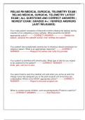 RELIAS RN MEDICAL SURGICAL TELEMETRY EXAM &vert; RELIAS MEDICAL SURGICAL TELEMETRY LATEST EXAM &vert; ALL QUESTIONS AND CORRECT ANSWERS &vert; NEWEST EXAM &vert; GRADED A&plus; &vert; VERIFIED ANSWERS &lpar;JUST RELEASED&rpar;