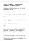 Ap Physics 1 Mcq 2 Revision Exam Questions All Solved Correct&period; 