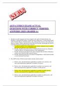 AICPA ETHICS EXAM&vert;&vert; ACTUAL QUESTIONS WITH CORRECT VERIFIED ANSWERS&vert; 2025&vert; GRADED A&plus;