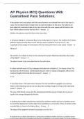 AP Physics MCQ Questions With Guaranteed Pass Solutions&period;