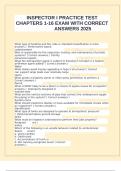 INSPECTOR I PRACTICE TEST CHAPTERS 1-16 EXAM WITH CORRECT ANSWERS 2025