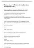 Physics Exam 1 Multiple Choice Questions All Solved Correct&period;