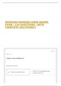 MISSOURI NURSING HOME BOARD EXAM &vert; 134 QUESTIONS &vert; WITH COMPLETE SOLUTIONS&excl;&excl;