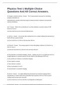 Physics Test 1 Multiple Choice Questions And All Correct Answers&period;