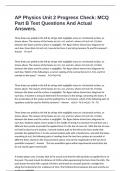 AP Physics Unit 2 Progress Check&colon; MCQ Part B Test Questions And Actual Answers&period;