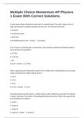 Multiple Choice Momentum AP Physics 1 Exam With Correct Solutions&period;