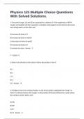 Physics 121 Multiple Choice Questions With Solved Solutions&period;