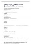 Physics Exam 3 Multiple Choice Questions And Correct Answers&period;