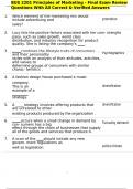 BUS 2201 Principles of Marketing - Final Exam Review Questions With All Correct & Verified Answers