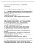 AQUATIC PEST MANAGEMENT QUESTIONS & ANSWERS