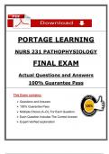 NURS 231 Pathophysiology Final Exam &lpar;2025 &sol; 2026&rpar; Portage Actual Questions and Revised Answers with Rationales&comma; &lpar;A&plus; Guarantee&rpar;