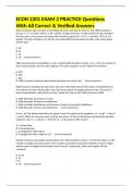 ECON 2201 EXAM 2 PRACTICE Questions With All Correct & Verified Answers