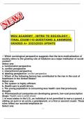 WGU ACADEMY - INTRO TO SOCIOLOGY - FINAL EXAM&sol;110 QUESTIONS & ANSWERS GRADED A&plus; 2025&vert;2026 UPDATE