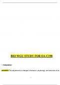 Bio WGU study for OA c190&period; Questions & Answers&comma; 100&percnt; Accurate&period; VERIFIED 