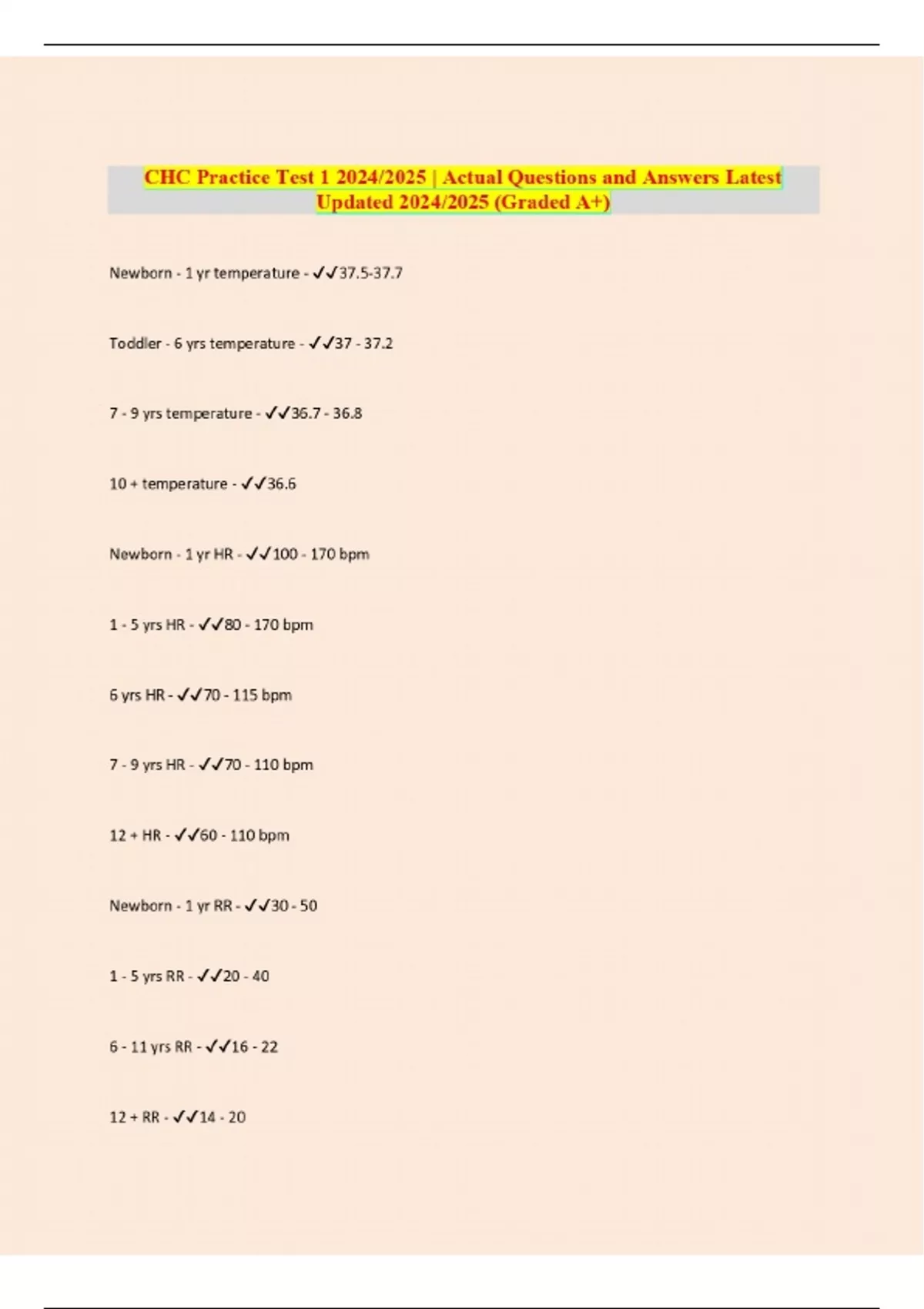 CHC Practice Test 1 2024/2025 | Actual Questions and Answers Latest ...