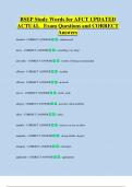 BSEP Study Words for AFCT UPDATED  ACTUAL   Exam Questions and CORRECT  Answers 