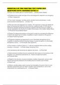 ESSENTIALS OF FIRE FIGHTING TEST PAPER 2025 QUESTIONS WITH ANSWERS RATED A&plus;