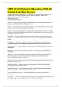 NURS 5315 UTA Exam 2 Questions With All Correct & Verified Answers
