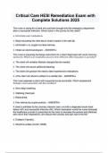 Critical Care HESI Remediation Exam with Complete Solutions 2025