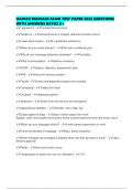 HAWAII MASSAGE EXAM TEST PAPER 2025 QUESTIONS WITH ANSWERS RATED A&plus;