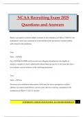 NCAA Recruiting Exam 2025 Questions and Answers