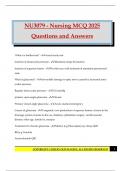 NU3079 - Nursing MCQ 2025 Questions and Answers