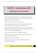 NU3079 &ndash; Nursing Exam 2025 Questions and Answers
