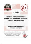 HSY2601 FINAL PORTFOLIO &lpar;COMPLETE ANSWERS&rpar; Semester 1 2025 - DUE May 2025&semi; 100&percnt; correct solutions and explanations&period;