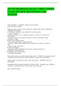 ATI PN PHARMACOLOGY PROCTORED EXAM REVIEW QUESTIONS AND ANSWERS