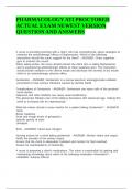 PHARMACOLOGY ATI PROCTORED ACTUAL EXAM NEWEST VERSION QUESTION AND ANSWERS&period;