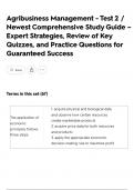 Agribusiness Management - Test 2 &sol; Newest Comprehensive Study Guide &ndash; Expert Strategies&comma; Review of Key Quizzes&comma; and Practice Questions for Guaranteed Success &emsp;