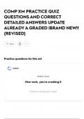 COMP XM PRACTICE QUIZ QUESTIONS AND CORRECT DETAILED ANSWERS UPDATE ALREADY A GRADED &vert;BRAND NEW&excl;&excl;&lbrace;REVISED&rcub;