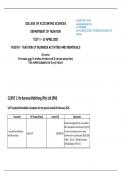 TAX3761 TEST 1 OF 2025 EXPECTED SOLUTIONS