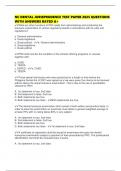 NC DENTAL JURISPRUDENCE TEST PAPER 2025 QUESTIONS WITH ANSWERS RATED A&plus;