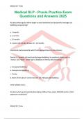 Medical SLP - Praxis Practice Exam Questions and Answers 2025