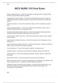 WCU NURS 110 Final Exam