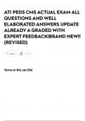 ATI PEDS CMS ACTUAL EXAM ALL QUESTIONS AND WELL ELABORATED ANSWERS UPDATE ALREADY A GRADED WITH EXPERT FEEDBACK&vert;BRAND NEW&excl;&excl;&lbrace;REVISED&rcub;
