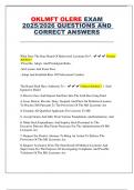 OKLMFT OLERE Exam 2025&sol;2026 &ndash; Official Questions and Correct Answers