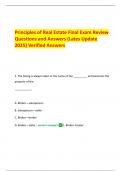 Principles of Real Estate Final Exam Review  Questions and Answers &lpar;Lates Update  2025&rpar; Verified Answers