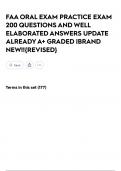 FAA ORAL EXAM PRACTICE EXAM 200 QUESTIONS AND WELL ELABORATED ANSWERS UPDATE ALREADY A GRADED &vert;BRAND NEW&excl;&excl;&lbrace;REVISED&rcub;