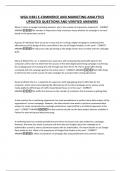 WGU D381 E-COMMERCE AND MARKETING ANALYTICS UPDATED QUESTIONS AND VERIFIED