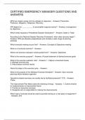 CERTIFIED EMERGENCY MANAGER QUESTIONS AND ANSWERS